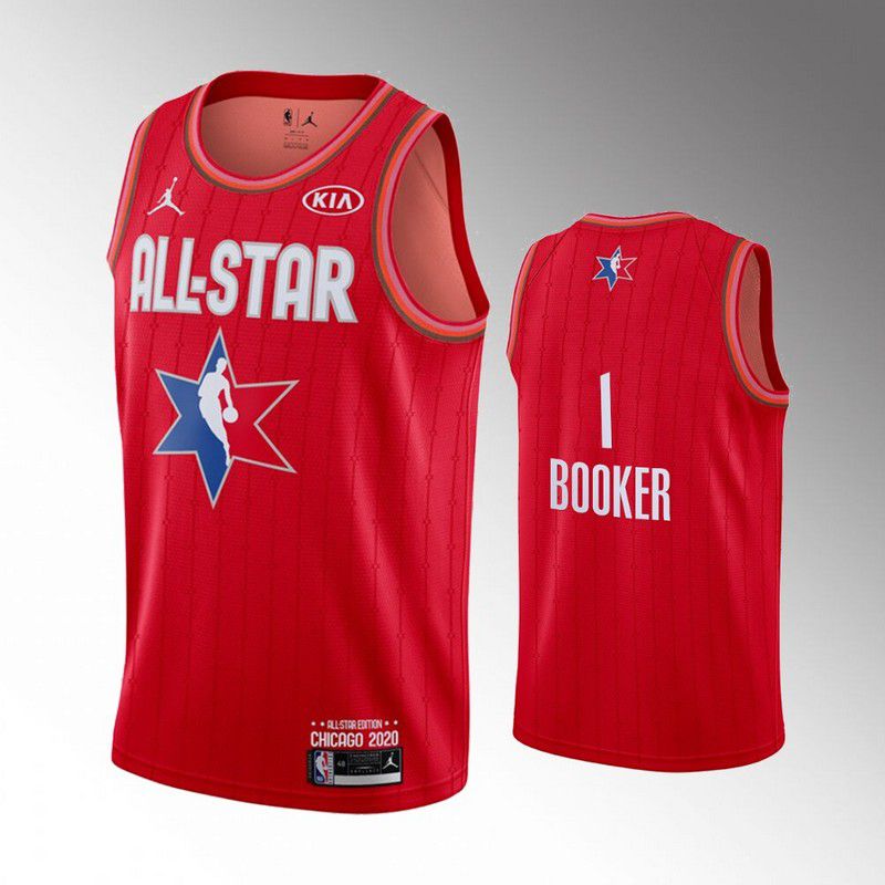 Men Phoenix Suns #1 Booker Red 2020 All Star NBA Jerseys->portland trail blazers->NBA Jersey